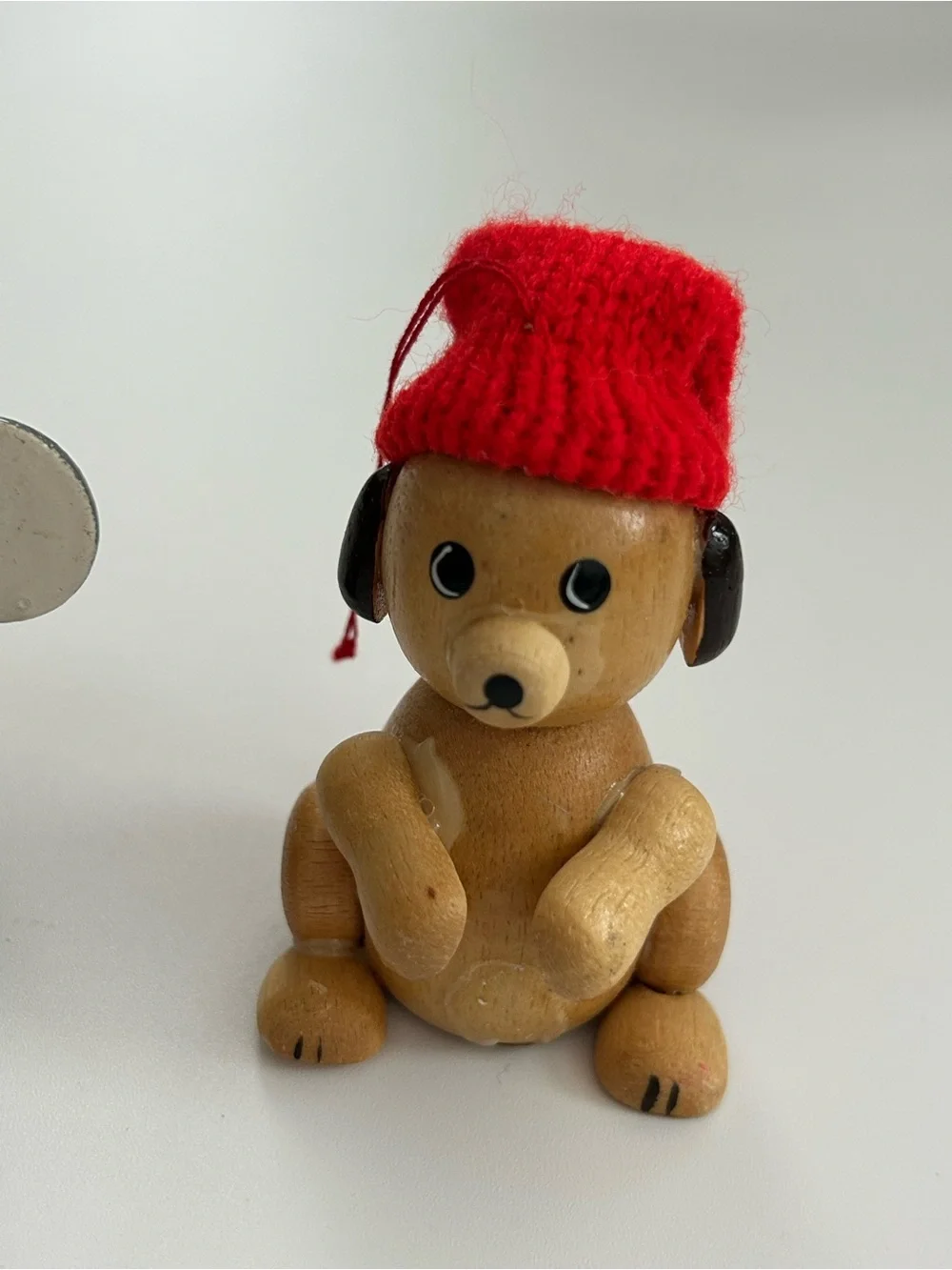 Vintage R Dakin & Co Wood Christmas Ornaments Lot Of 3 Bear Mouse Dog 1979 1980